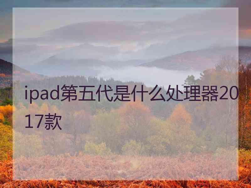 ipad第五代是什么处理器2017款