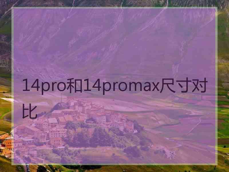 14pro和14promax尺寸对比