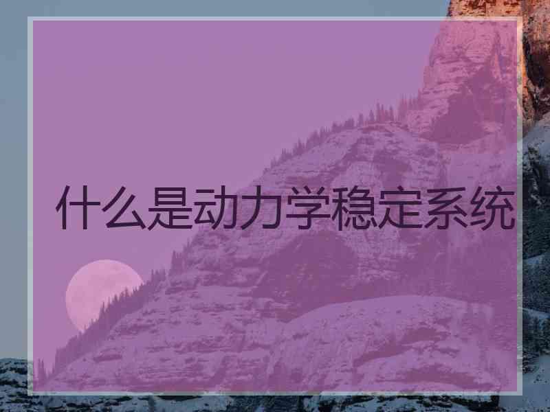 什么是动力学稳定系统