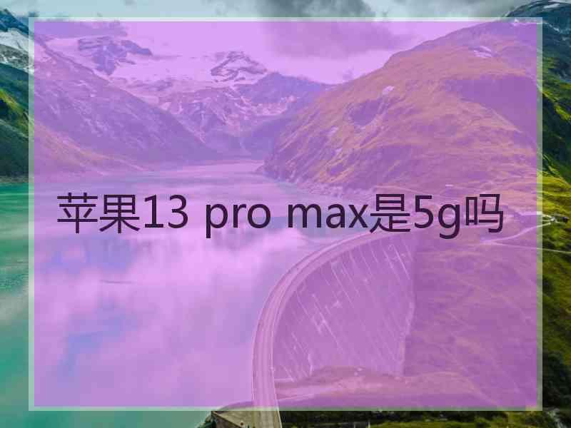 苹果13 pro max是5g吗