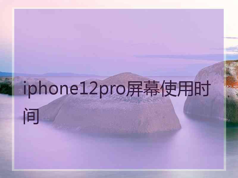 iphone12pro屏幕使用时间