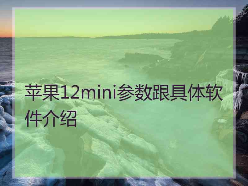 苹果12mini参数跟具体软件介绍