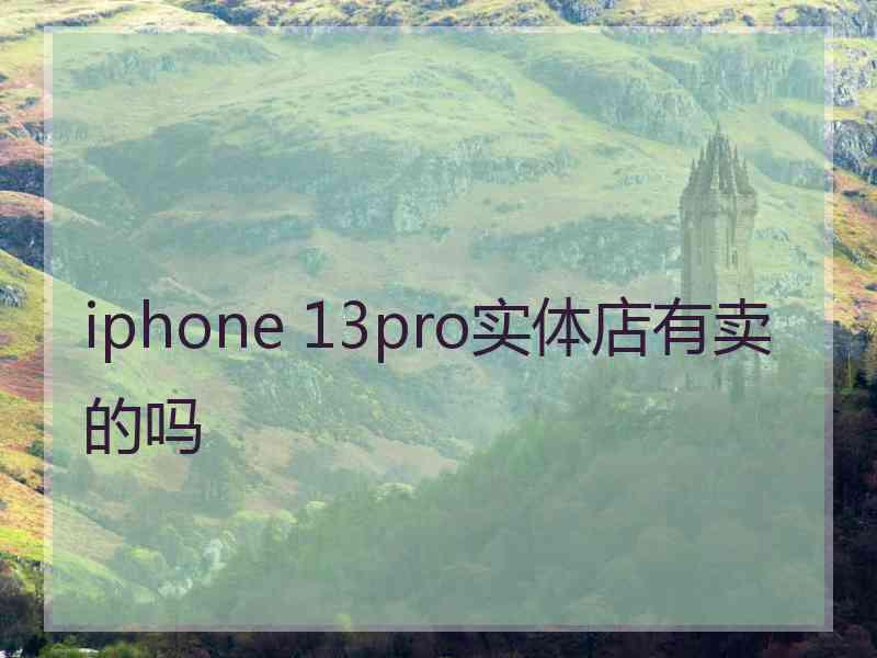 iphone 13pro实体店有卖的吗