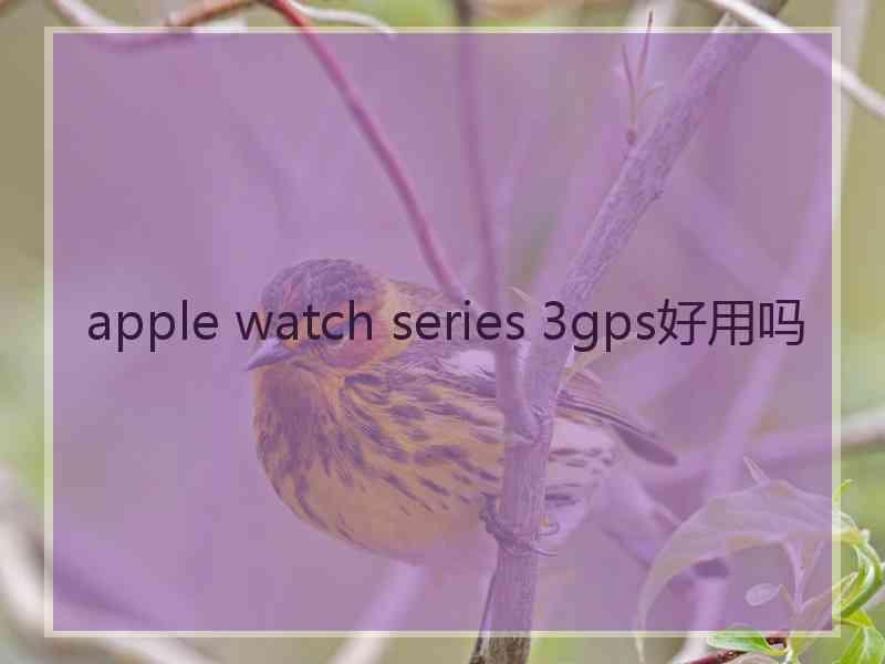 apple watch series 3gps好用吗