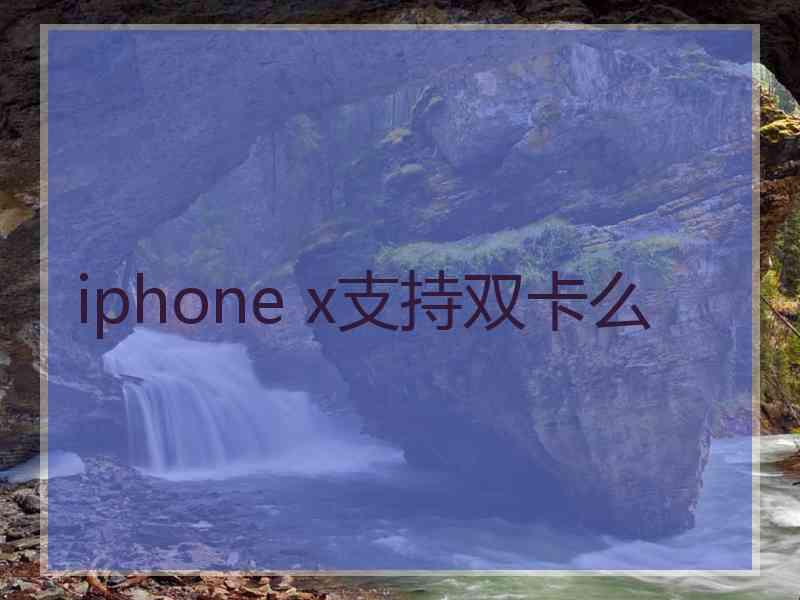 iphone x支持双卡么