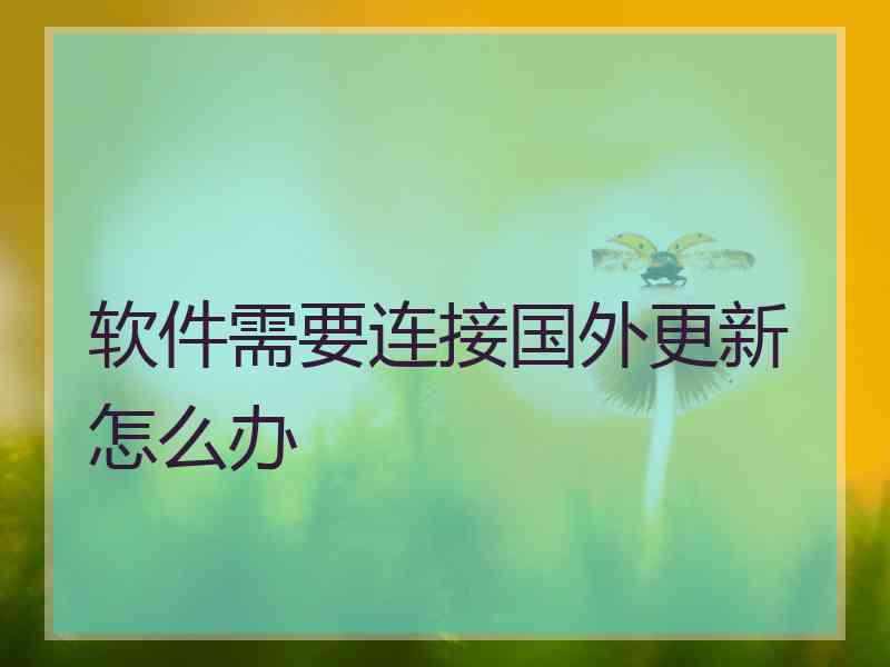 软件需要连接国外更新怎么办