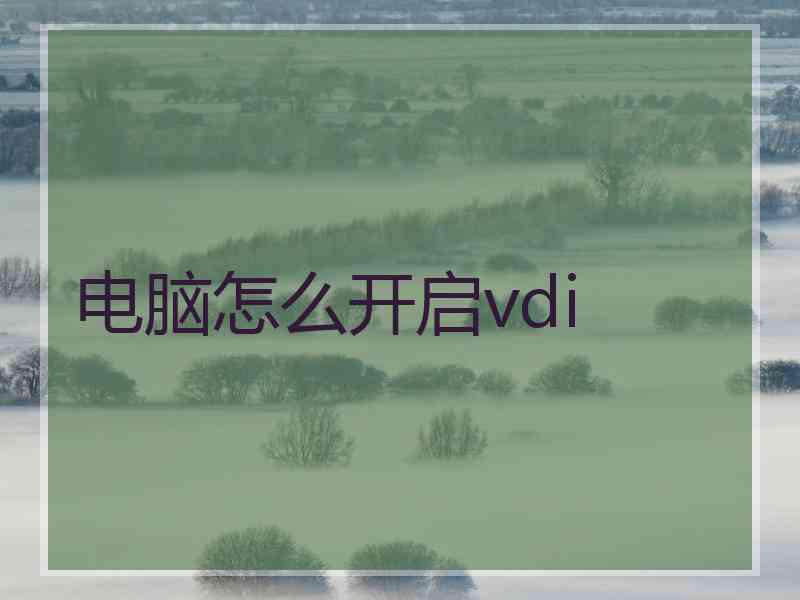 电脑怎么开启vdi