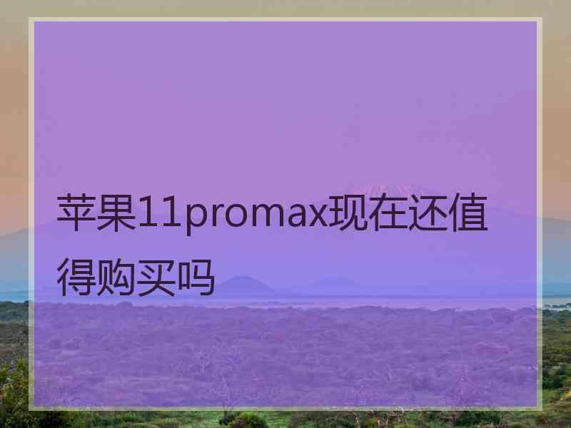 苹果11promax现在还值得购买吗