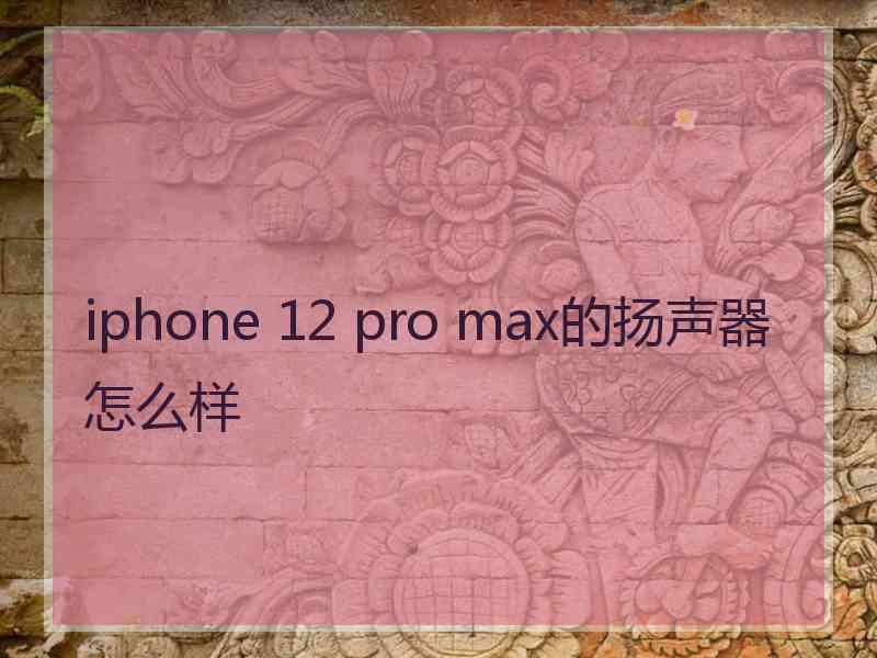 iphone 12 pro max的扬声器怎么样