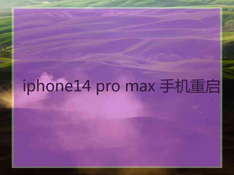 iphone14 pro max 手机重启