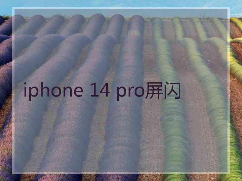 iphone 14 pro屏闪