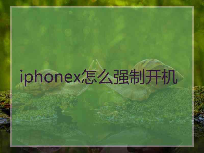 iphonex怎么强制开机