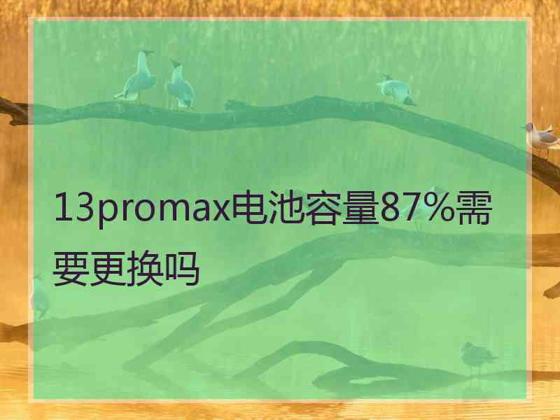 13promax电池容量87%需要更换吗