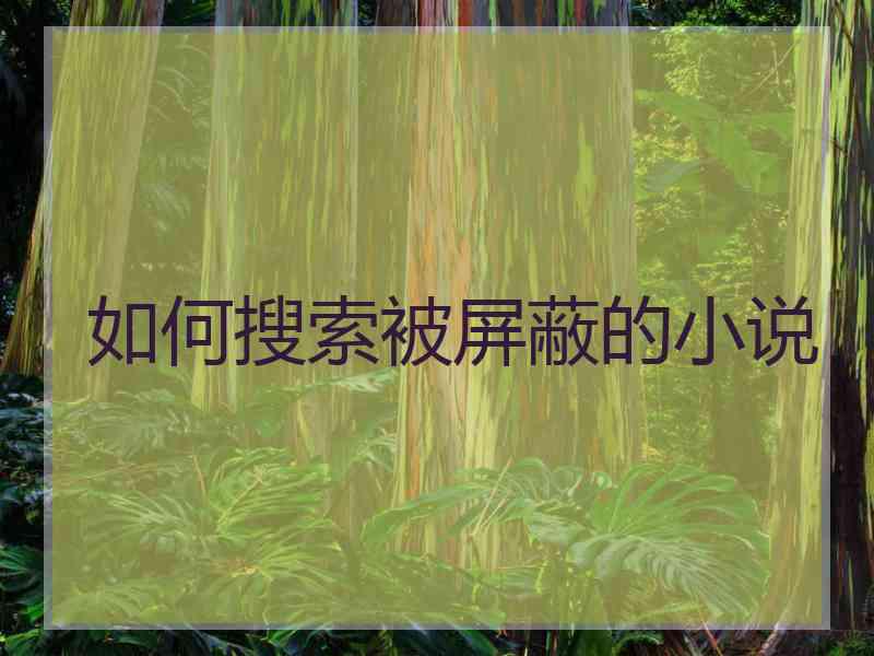 如何搜索被屏蔽的小说