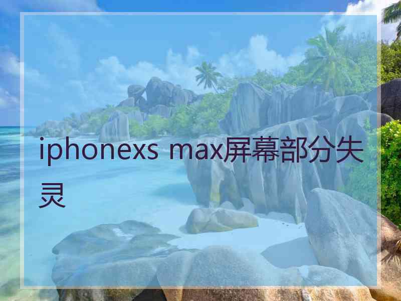 iphonexs max屏幕部分失灵