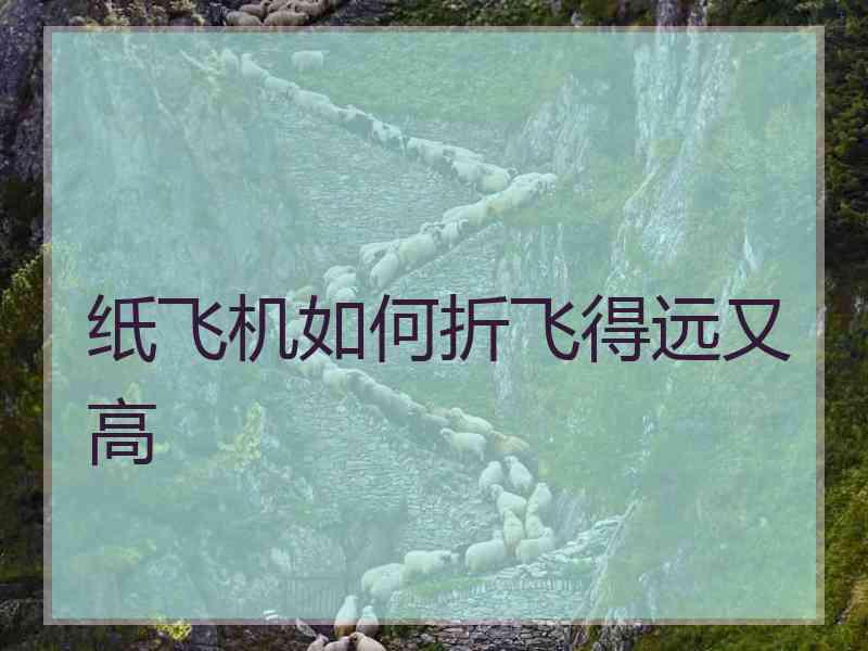 纸飞机如何折飞得远又高