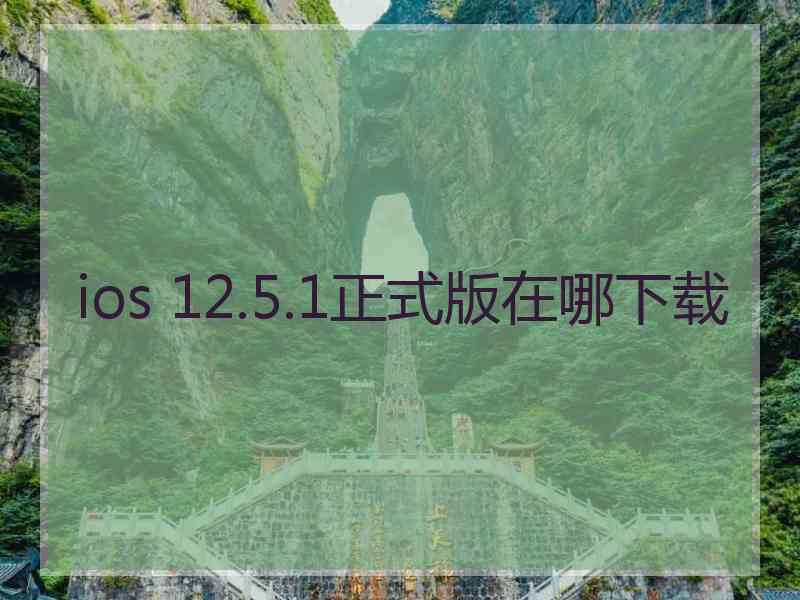 ios 12.5.1正式版在哪下载