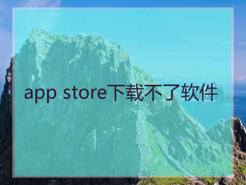 app store下载不了软件