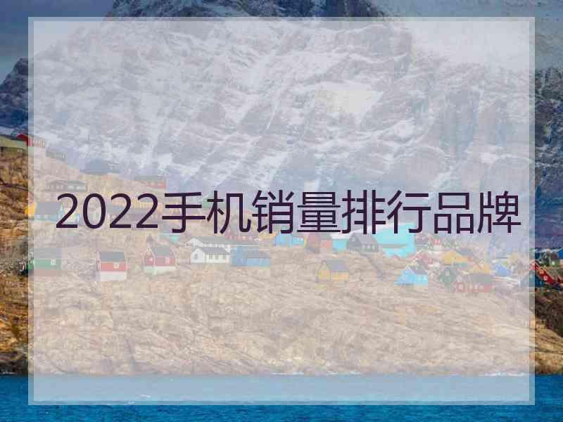 2022手机销量排行品牌