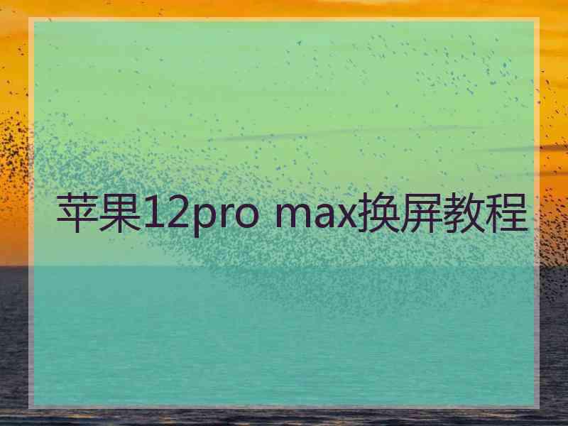 苹果12pro max换屏教程