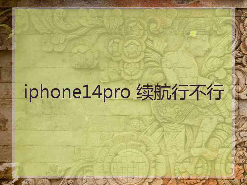 iphone14pro 续航行不行