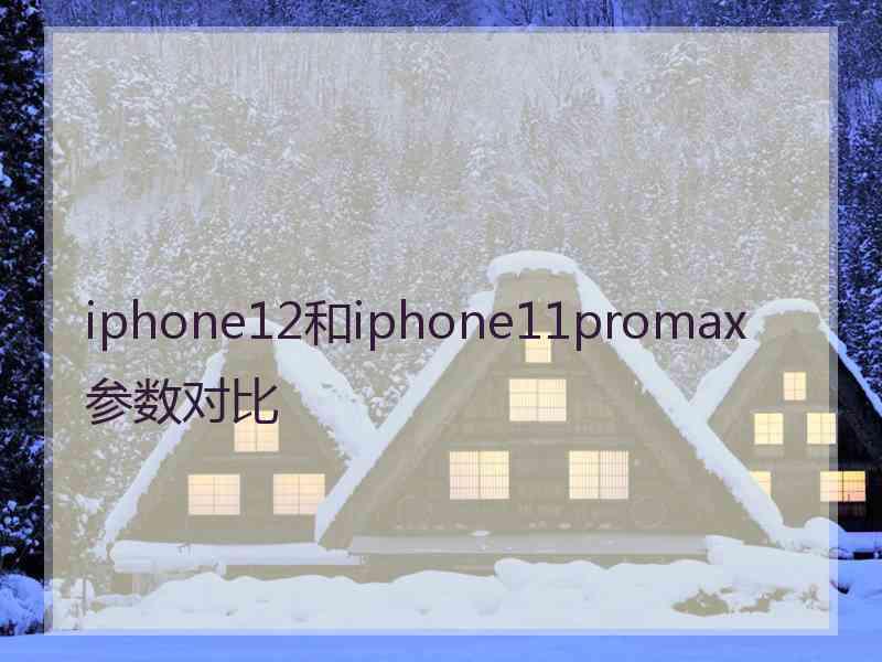 iphone12和iphone11promax参数对比