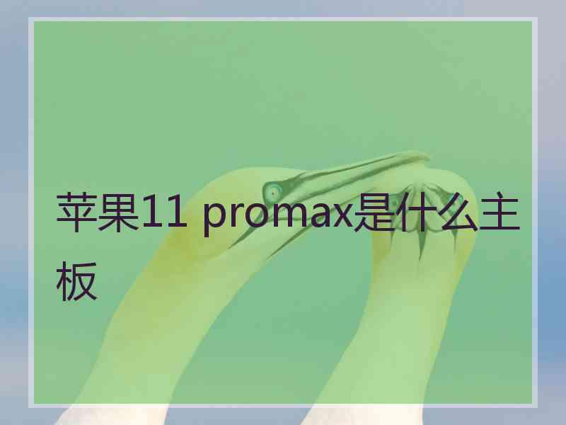 苹果11 promax是什么主板