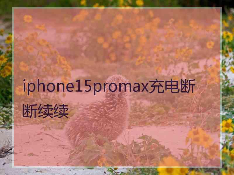 iphone15promax充电断断续续