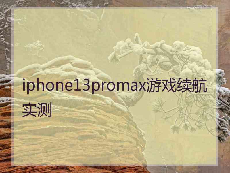 iphone13promax游戏续航实测