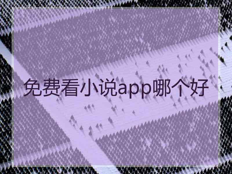 免费看小说app哪个好