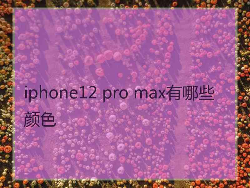 iphone12 pro max有哪些颜色