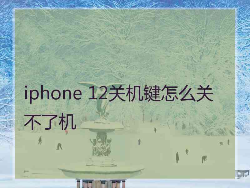 iphone 12关机键怎么关不了机