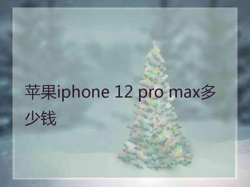 苹果iphone 12 pro max多少钱