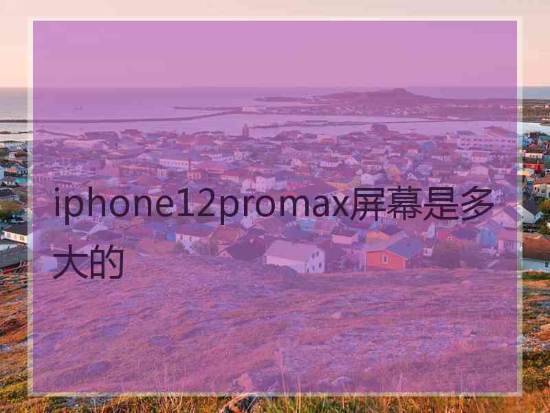 iphone12promax屏幕是多大的