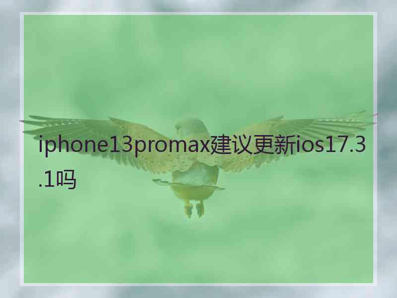 iphone13promax建议更新ios17.3.1吗