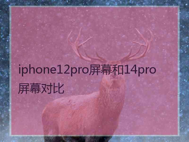 iphone12pro屏幕和14pro屏幕对比