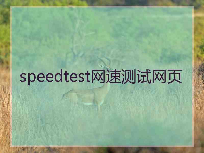 speedtest网速测试网页