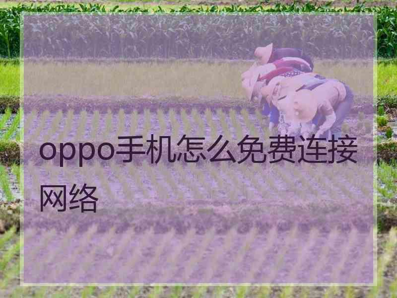 oppo手机怎么免费连接网络