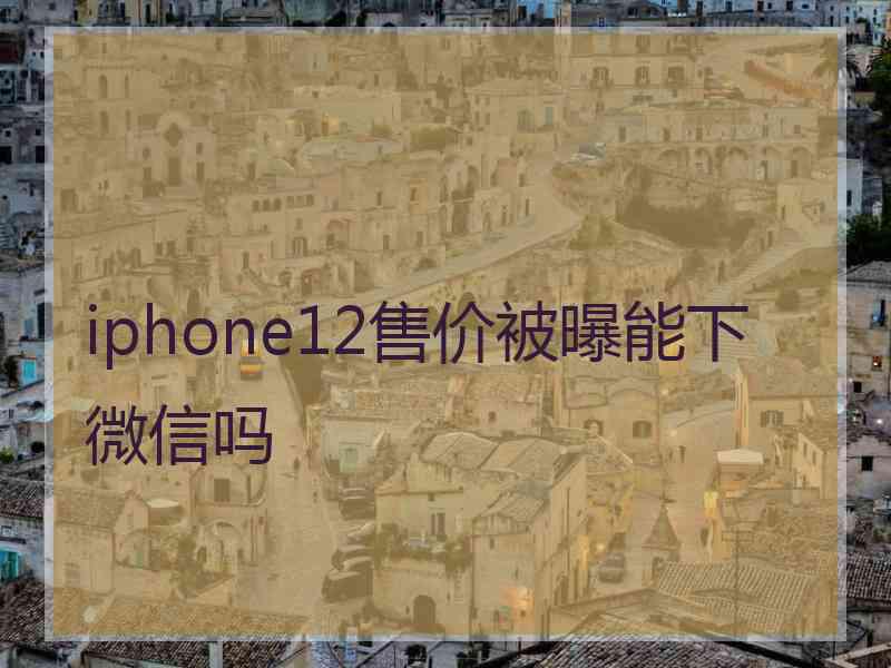 iphone12售价被曝能下微信吗