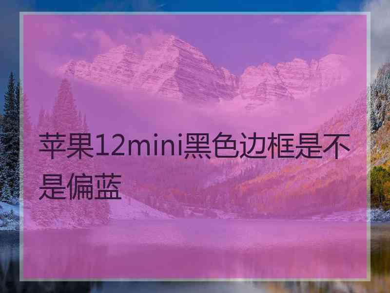 苹果12mini黑色边框是不是偏蓝