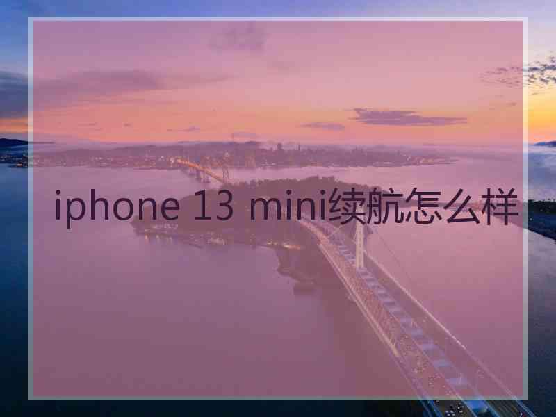 iphone 13 mini续航怎么样