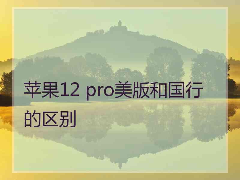 苹果12 pro美版和国行的区别