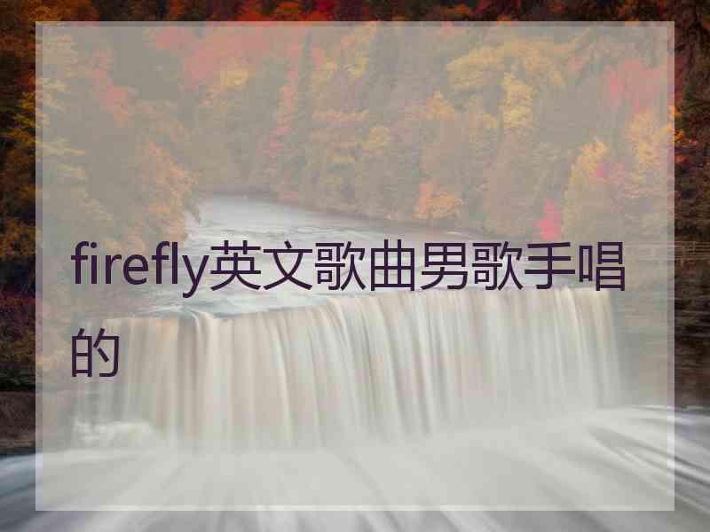 firefly英文歌曲男歌手唱的