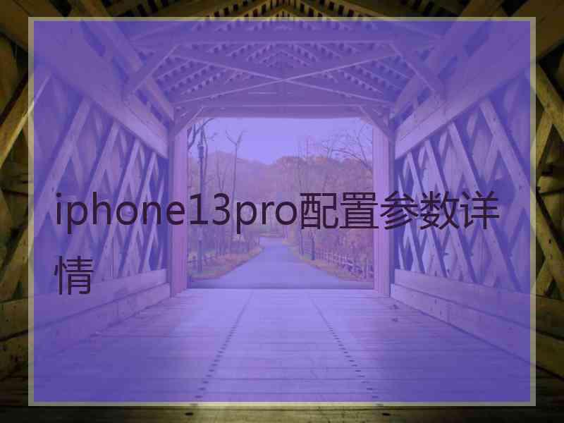 iphone13pro配置参数详情