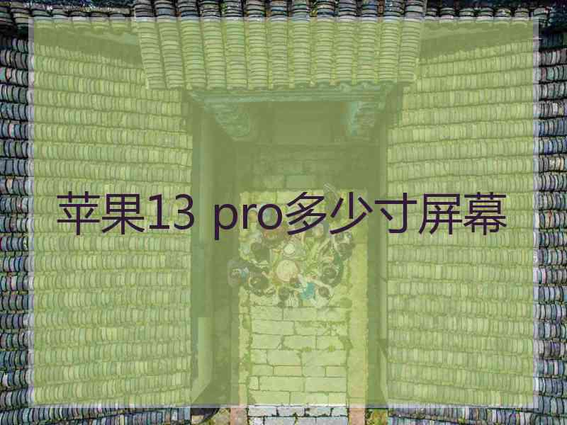 苹果13 pro多少寸屏幕