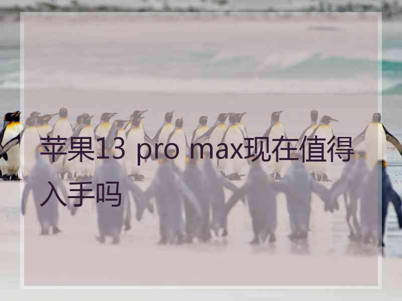 苹果13 pro max现在值得入手吗