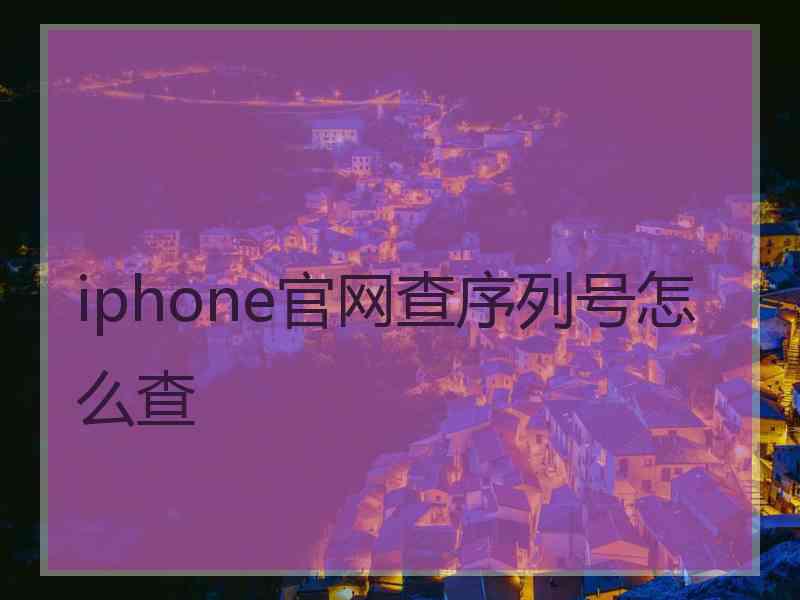 iphone官网查序列号怎么查