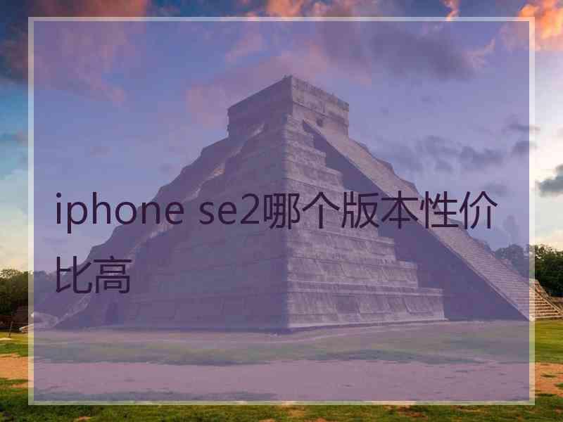 iphone se2哪个版本性价比高