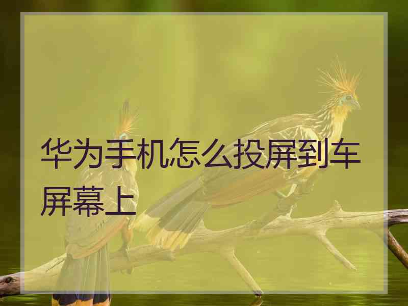 华为手机怎么投屏到车屏幕上