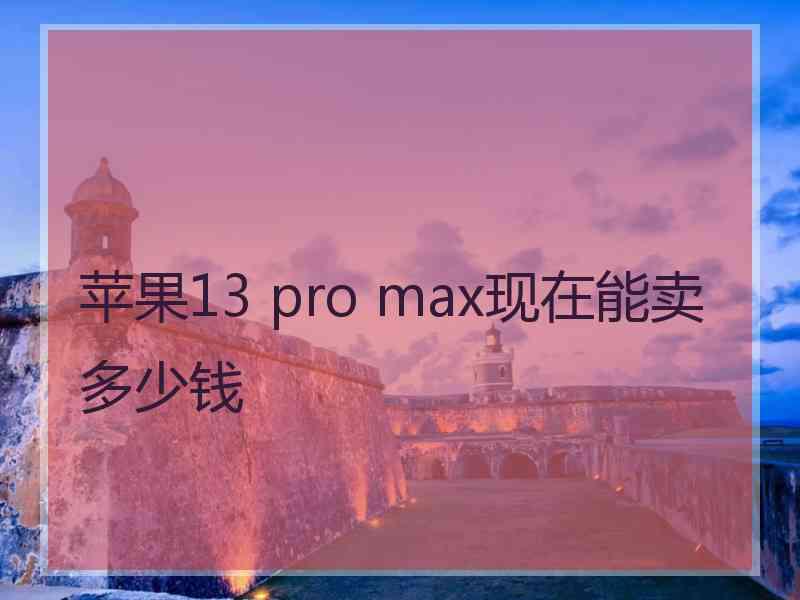 苹果13 pro max现在能卖多少钱